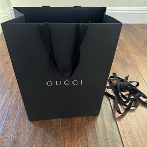Empty Gucci Black Shopping Bag